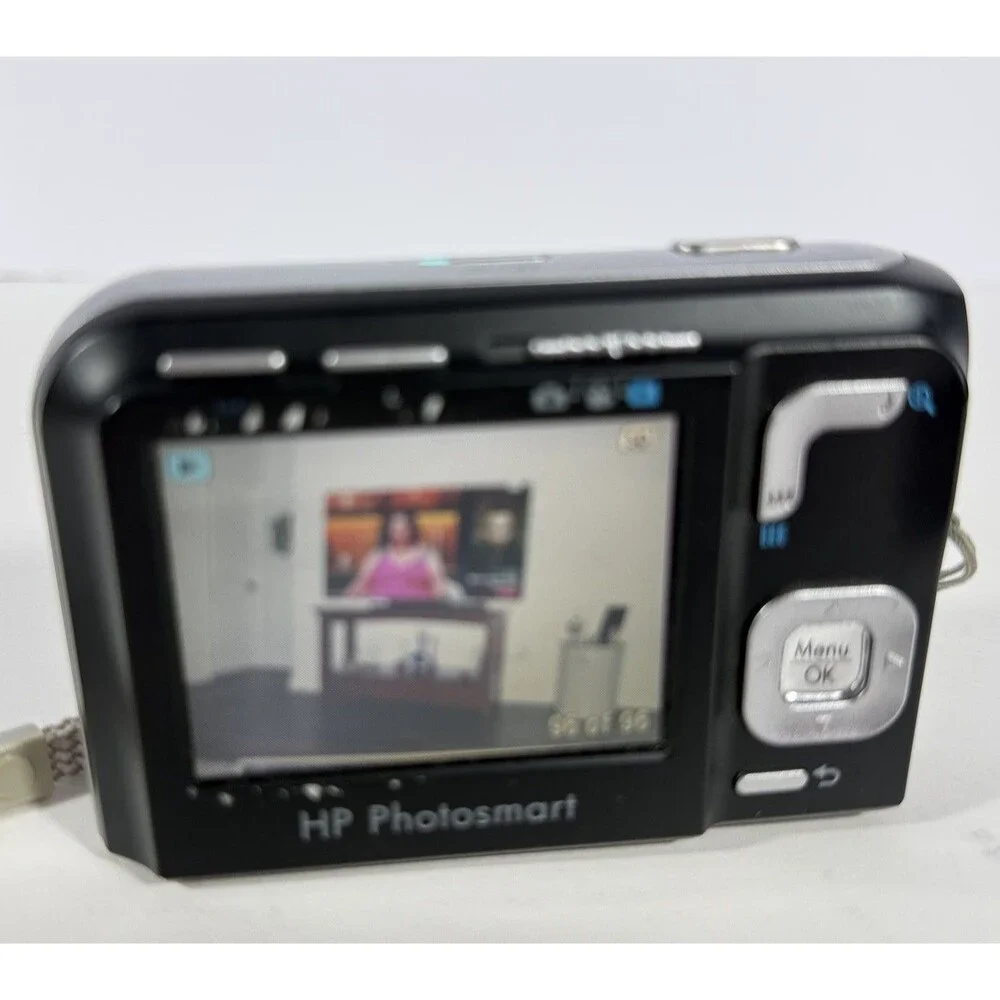 HP Photosmart M447 5.0 MP Digital Camera Black Model SNPRB-0704 Tested Working